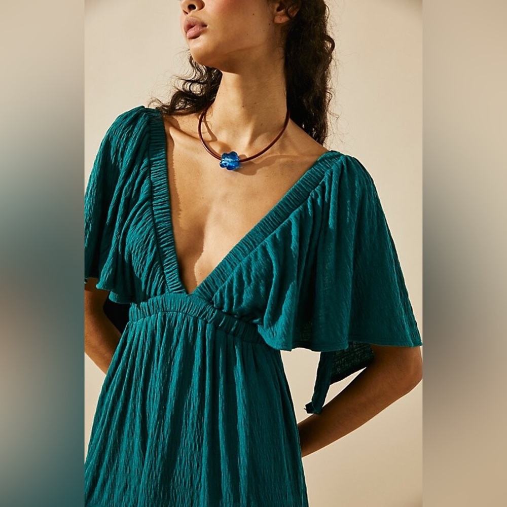 Free People La La Maxi Dress XS NWT Teal